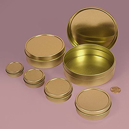 2OZ GOLD SHALLOW ROUND TIN CAN-PACKAGE