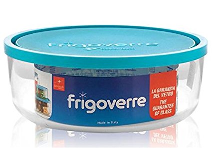 Bormioli Rocco Frigoverre Classic Glass 88 Ounce Round Container with Teal Lid