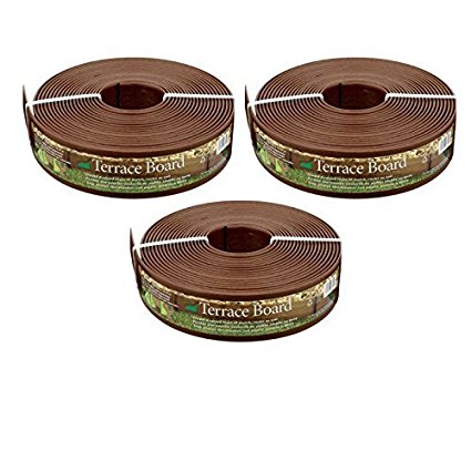 Master Mark Plastics 93340 Terrace Board Landscape Edging Coil 3 Inch by 40 Foot, Brown - 3