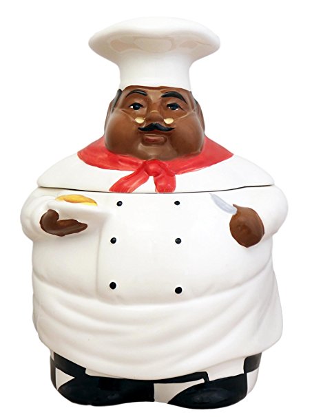 New Fat Bistro Chef Cookie Jar Black Ethnic African American