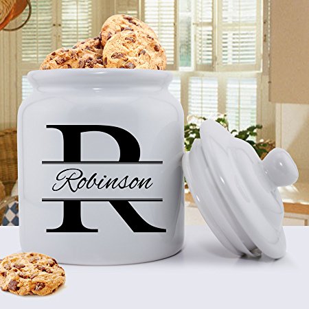 Personalized Ceramic Cookie Jar - Stamped Design