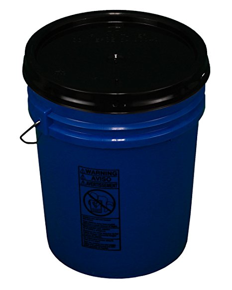 Blue 5 Gallon 90 mil Bucket with Snap On Lid (Black)