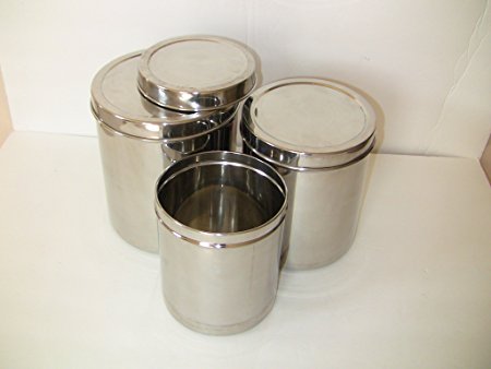Qualways Jumbo Stainless Steel Kitchen Canister Set of 3 (Set of 3)