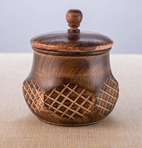 Rusticity Wood Candy or Cookie Jar with Lid | Handmade | (5.25x5.25 in)