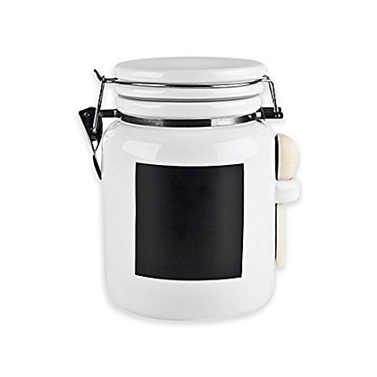 Ceramic 54 oz. Canister with Chalkboard Panel in White