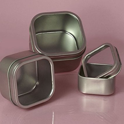Windowed Square Silver Tins, 4oz (24 Per Pack)