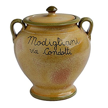 Italian Dinnerware - Biscotti Jar with Lid - Handmade in Italy from our Laccata Puro Collection