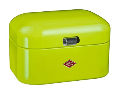 Wesco Single Grandy – Steel bread box for kitchen/storage container, Lime Green