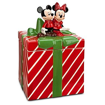Mickey and Minnie Mouse Christmas Holiday Cookie Jar by Disney