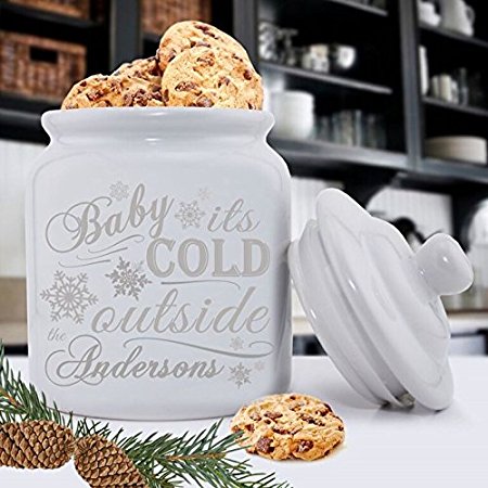 Personalized Holiday Cookie Jars - Baby it's cold outside