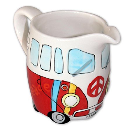 Volkswagen Merchandise - VW Camper Van / Bus - Ceramic Milk / Cream Jug / Dispenser (Hippie Style)