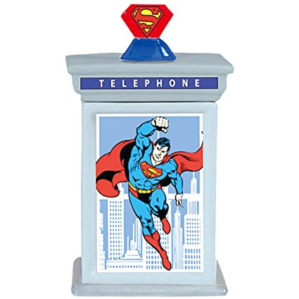 Westland Giftware Ceramic Cookie Jar, 9.75-Inch, DC Comics Superman Phone Booth