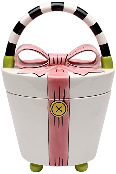 Appletree Design Colorful and Unique Cookie Jar with Bow Design, 8-1/8-Inch