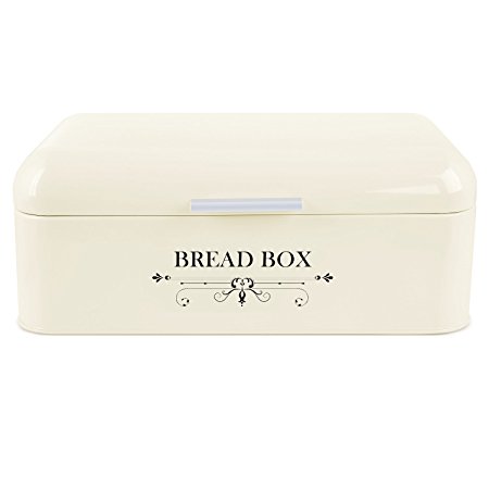 MVPOWER Bread Box Bread Bin Storage Container Extra Large Iron Bin with Powder Coating and Aluminium Alloy Handle,16.5 x 8.9 x 6.5 Inches