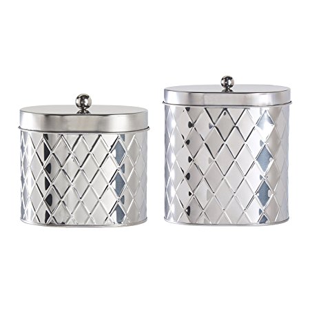 Amici Home Seychelles Oval Diamond Canister, Set of 2