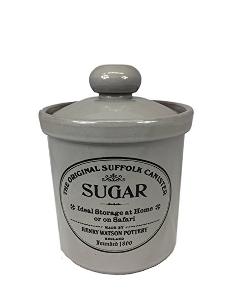 Henry Watson Original Suffolk Medium Sugar Canister Jar with Ceramic Lid in Dove Grey