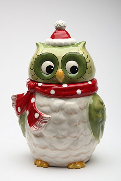 Cosmos Gifts 10901 Christmas Owl Cookie Jar