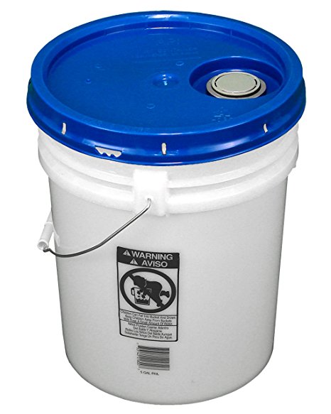 Natural 5 Gallon 90 mil Bucket with Snap On Lid (Blue)