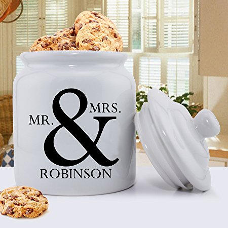 Personalized Mr. & Mrs. Ceramic Cookie Jar