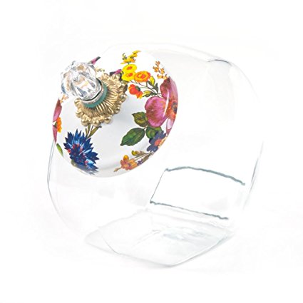 MacKenzie-Childs Cookie Jar With Flower Market Enamel Lid - White 6