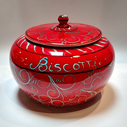 Tramonto Hand Painted Ceramic Biscotti Jar - Handmade in Italy