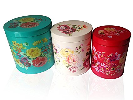 The Pioneer Woman Garden Meadow 3-Piece Tin Canister Bundle