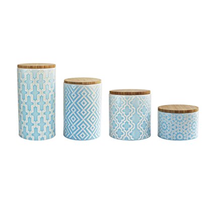 American Atelier 6294-CAN Arabesque Canister Set, Blue, 4 Piece